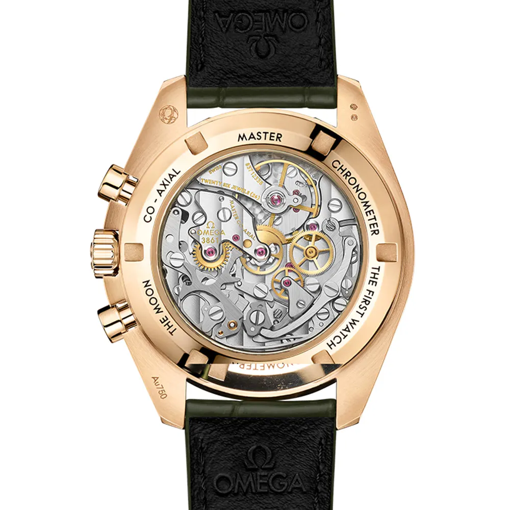 Omega Speedmaster Moonwatch Professional Co-Axial Master Chronometer Chronograph 42mm Mens Watch Green Moonshine Gold detail 2