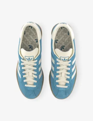 ADIDAS Munchen Suede Low-Top Trainers - EUR 43 / 9 UK MEN in PRELOVED BLUE OFF WHITE, additional product view 2