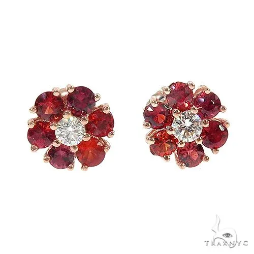 PIA - For Him GEMSTONES Fireflower Sapphire Diamond Earrings Small 66854 in Rose – Earrings