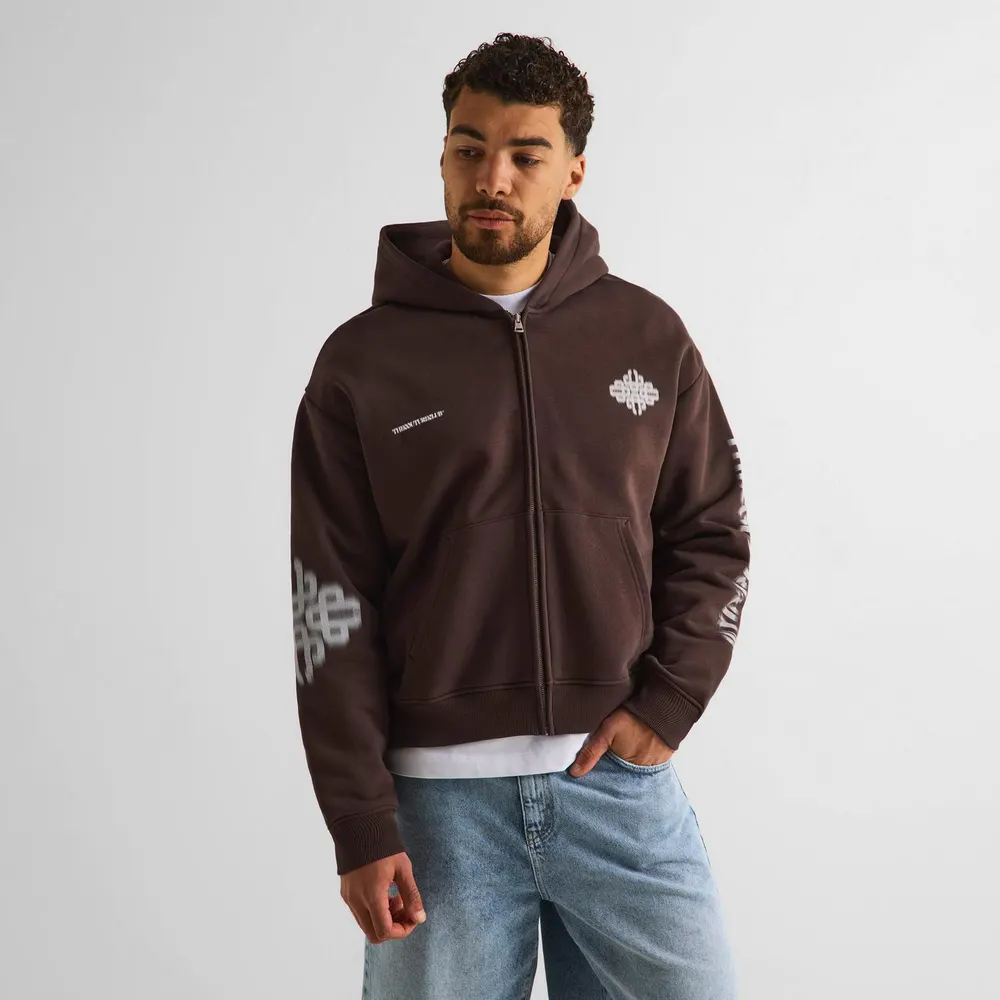 The Couture Club Men's Blurred Zip Hoodie detail 3
