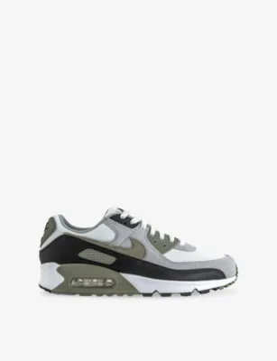 For Him Air Max 90 Suede and Mesh Trainers - 11 in SUMMIT WHITE SILVER SAGE – Mens | Trainers | Lace up trainers