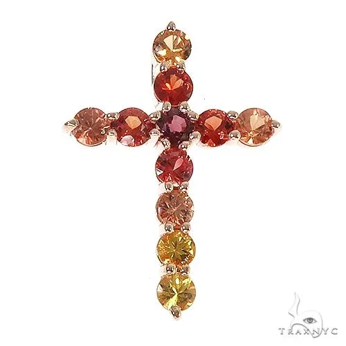 PIA - For Him GEMSTONES Fire Sapphire Cross Pendant 67007 in Rose – Pendant