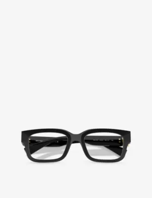 MIU MIU MU 02YV Square-Frame Acetate Eyeglasses in BLACK, additional product view 3