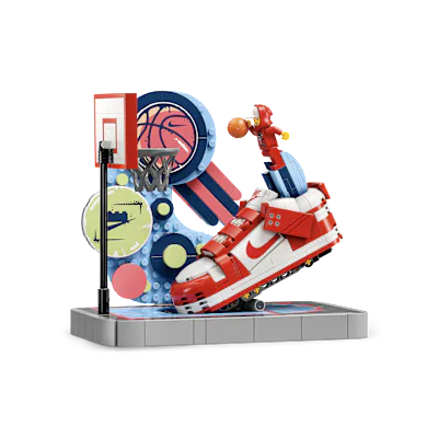 Nike Dunk Trickshot x LEGO® Set Building Kit with Exclusive Minifigure - Gym Red/White