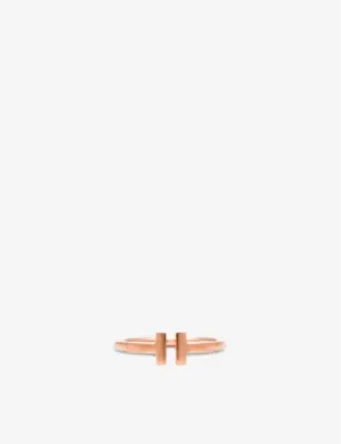 TIFFANY & CO Tiffany T Wire 18ct rose-gold ring - 6.5