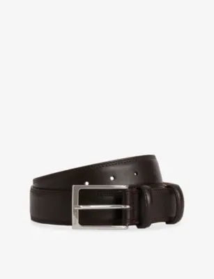 BOGGI MILANO Branded-Buckle Leather Belt - 34