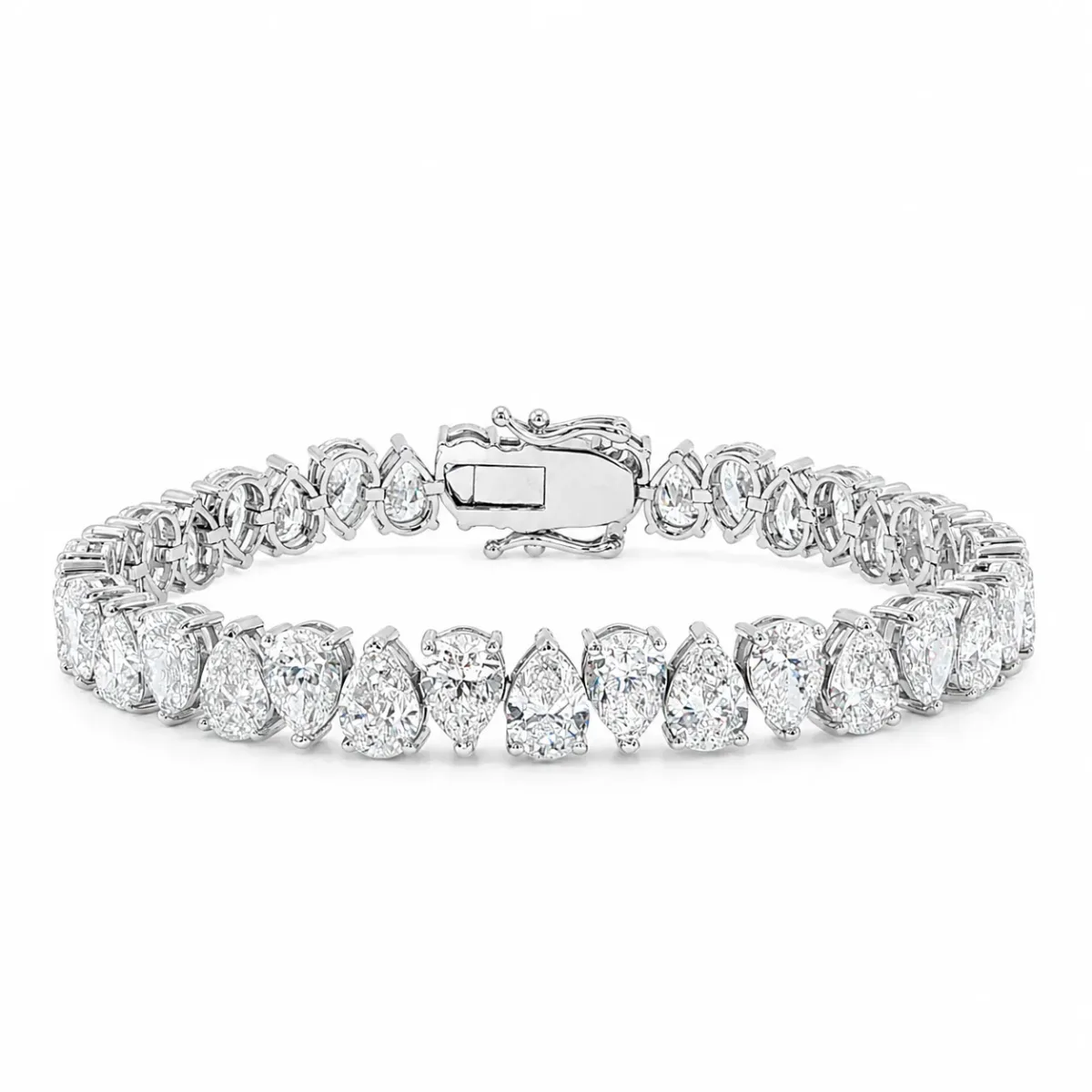 AHMED - MOON JEWELRY Pear Shape Tennis Bracelet 7.70mm 71681 in Rose Gold / 7 Inches – Bracelet
