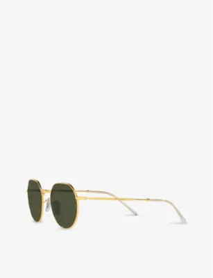 RAY-BAN RB3565 Jack hexagonal-frame gold-tone and acetate sunglasses detail 3