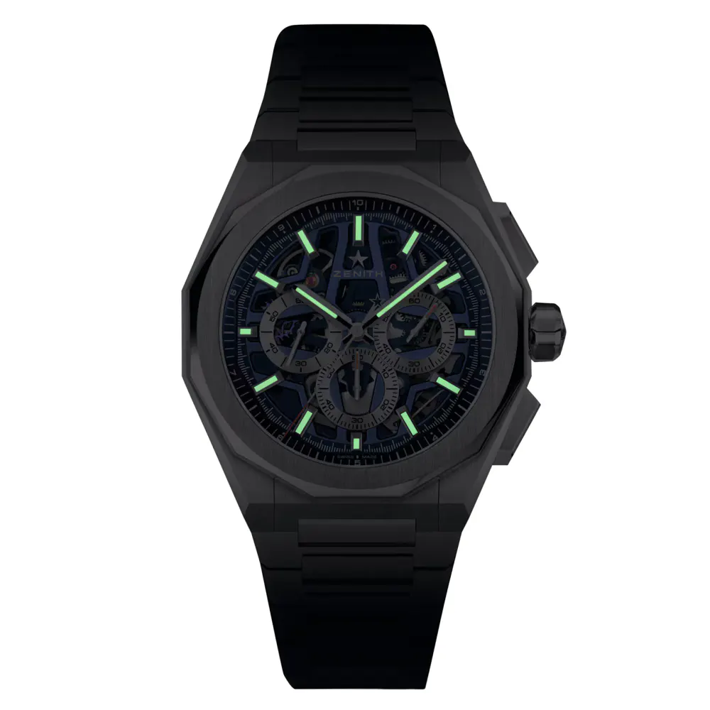 Zenith Defy Skyline Chronograph Skeleton 42mm Mens Watch Blue Interchangeable Strap detail 3