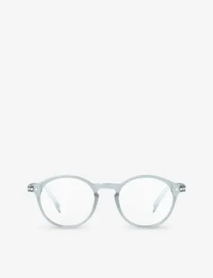 IZIPIZI #D round-framed golden green reading glasses - FROZEN BLUE - +2