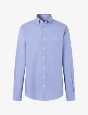 HACKETT Gingham Tailored-Fit Stretch-Cotton Shirt