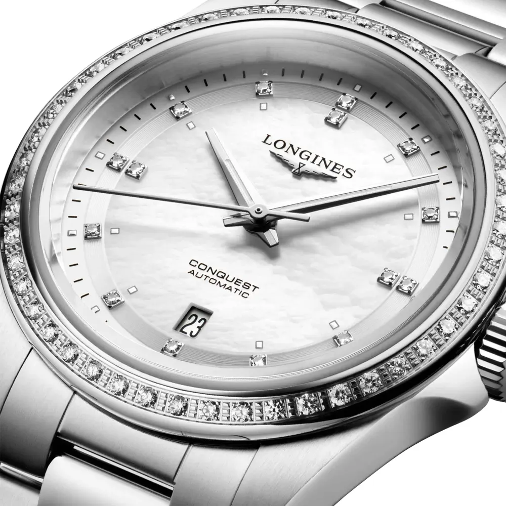 Longines Conquest 30mm Ladies Watch Mother Of Pearl in White, additional product view 3
