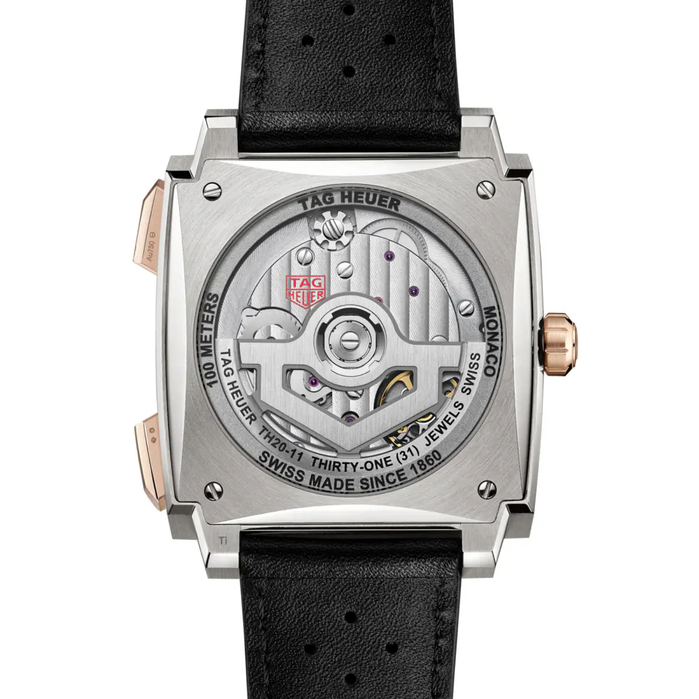 TAG Heuer Monaco Chronograph 39mm Titanium and 18k Rose Gold Mens Watch in Black, additional product view 3