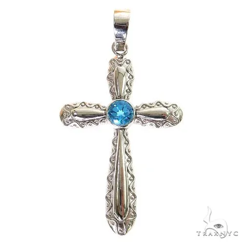 MARYAM - For Him SILVER Aqua Aura Sacred Cross Pendant 69601 – Pendant