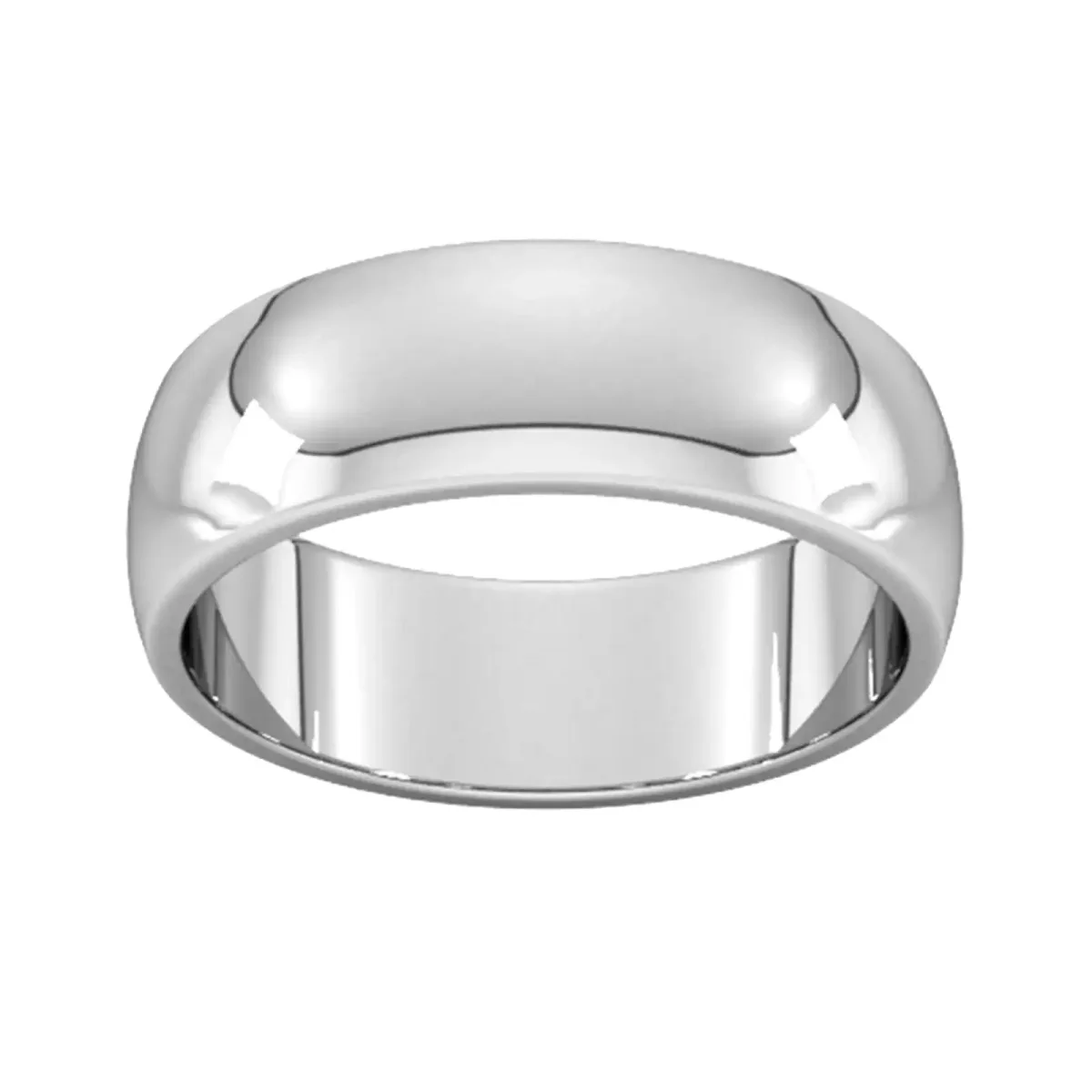For Him 7mm D Shape Heavy Wedding Ring In 18 Carat Yellow Gold