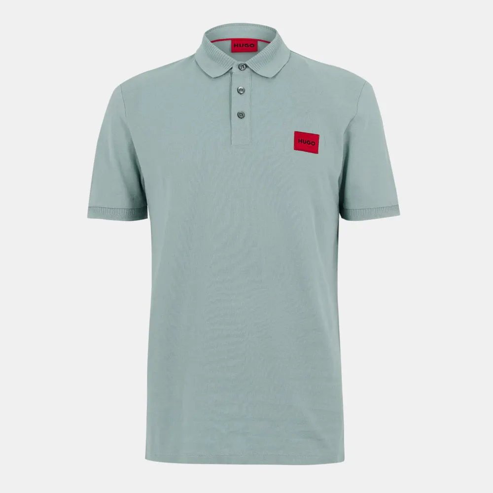 Hugo Mens HUGO Deruso Short Sleeve Polo Shirt with Logo Detail and Ribbed Collar - Premium Cotton