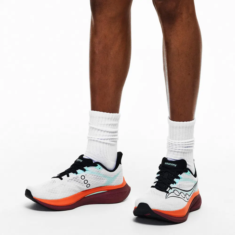 Saucony Men's Everyday Running Shoes in White/Crimson, additional product view 3