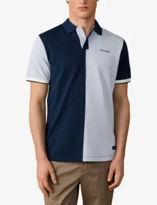 HACKETT Heritage Number-Embroidered Short-Sleeve Cotton Polo detail 3