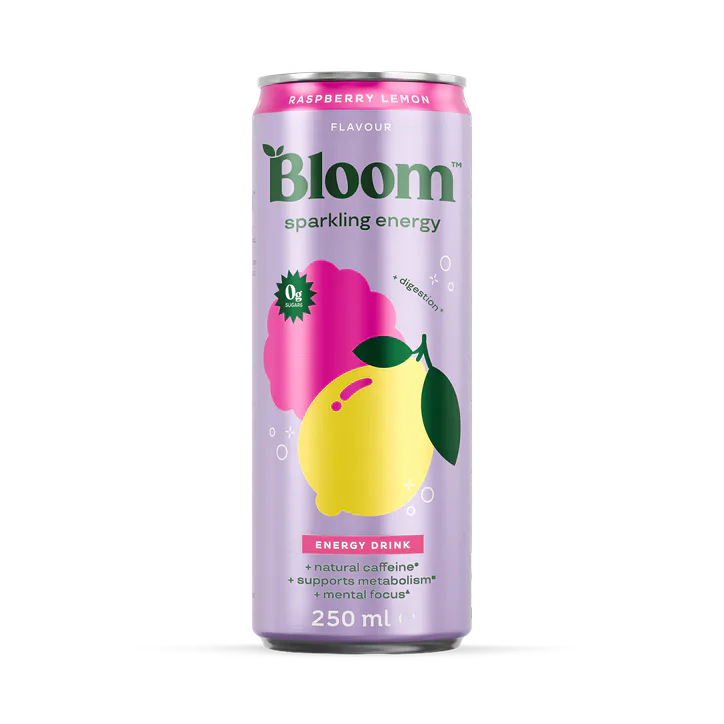 Bloom Sparkling Energy Drink Raspberry Lemon 250 ml
