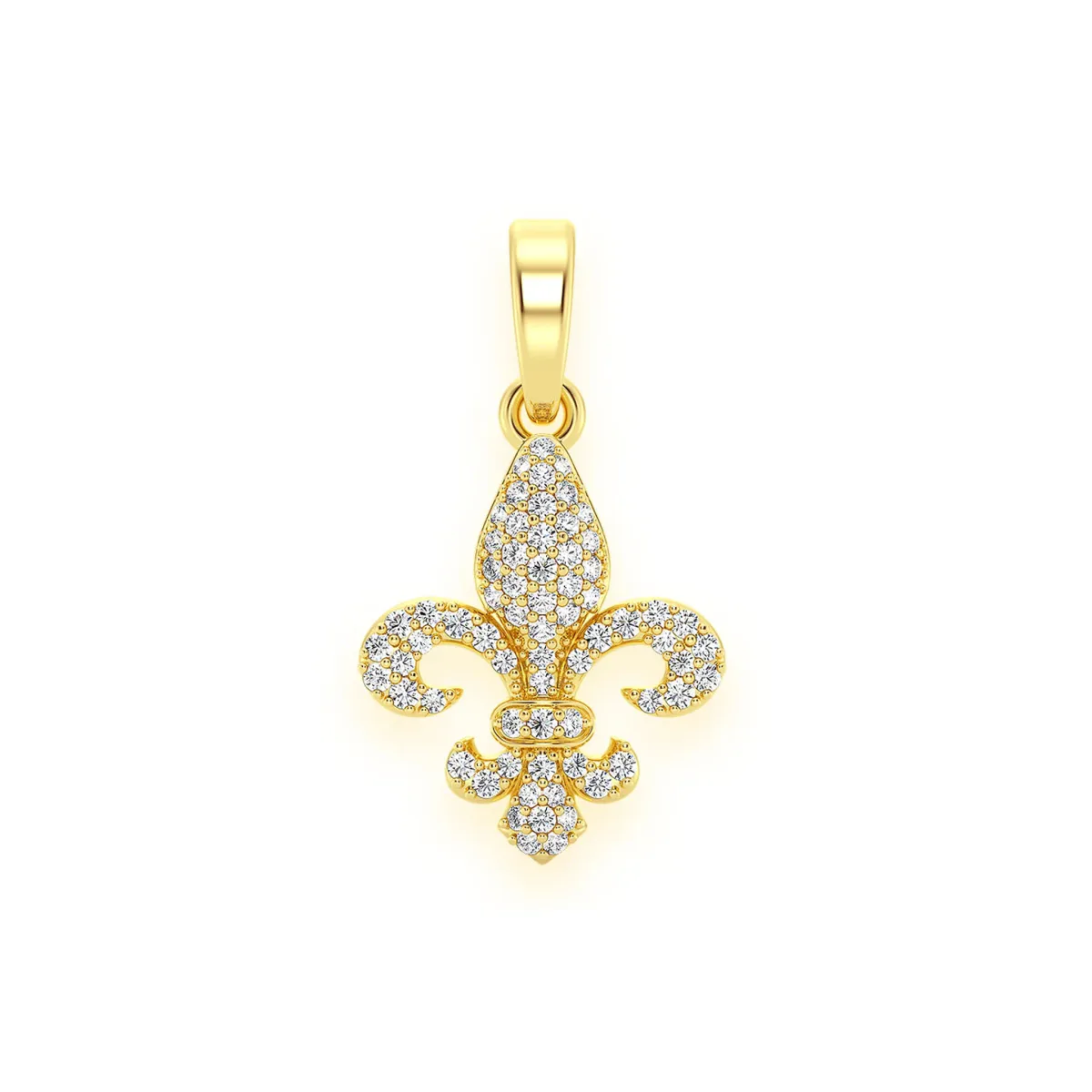 For Him Fleur-De-Lis Diamond Pendant in Rose Gold / Lab Grown Diamond – Pendant