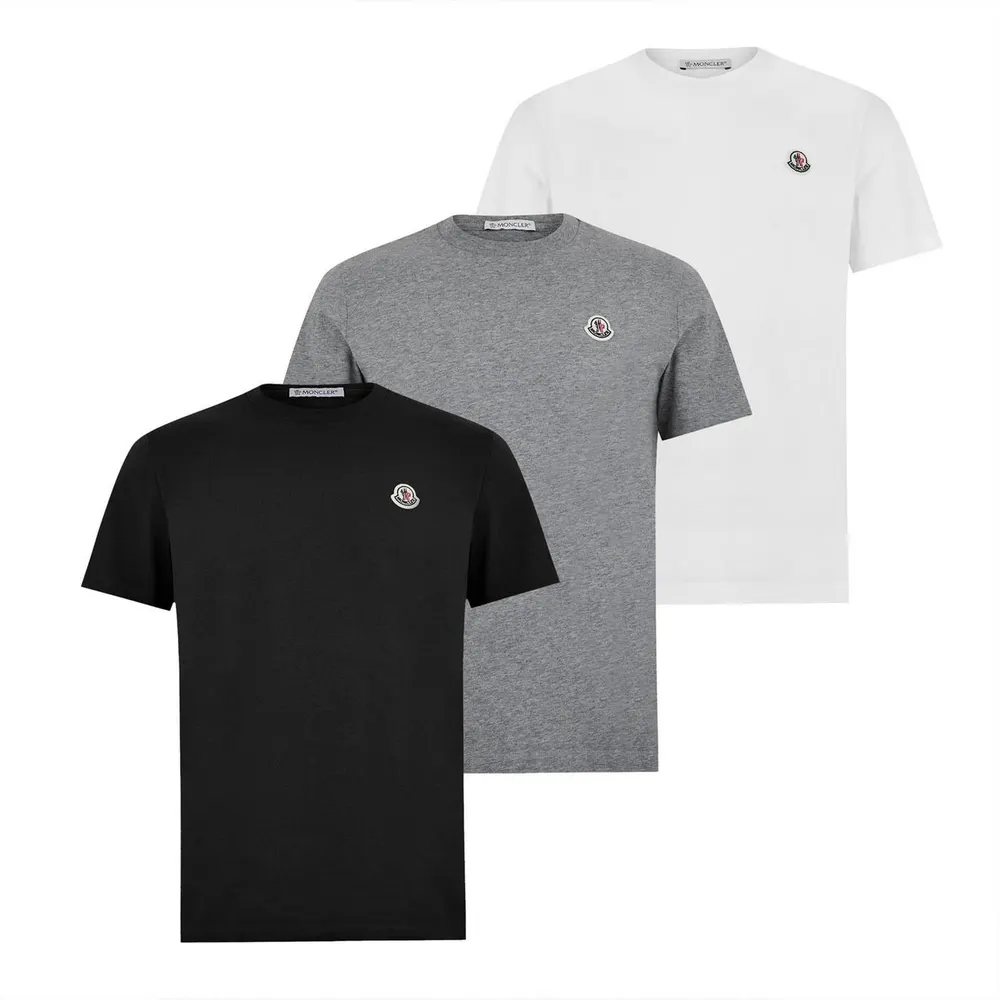 Moncler Men's Logo Cotton T-Shirts, 3-Pack