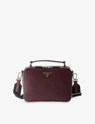 PRADA Brique medium Saffiano-leather bag - BURGUNDY detail 2