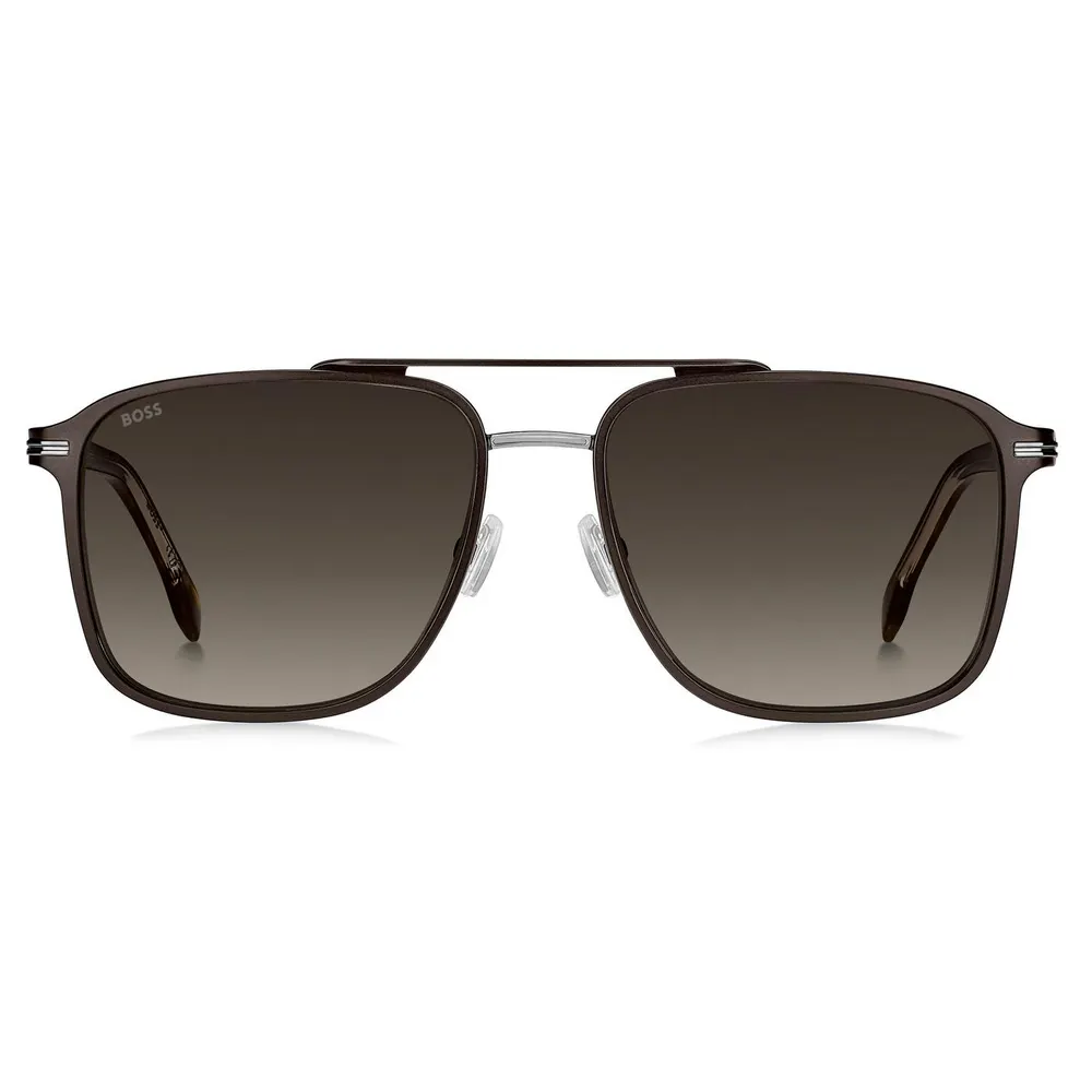 Boss Men's Metal Full-Rim Gradient Lenses Aviator Sunglasses detail 2
