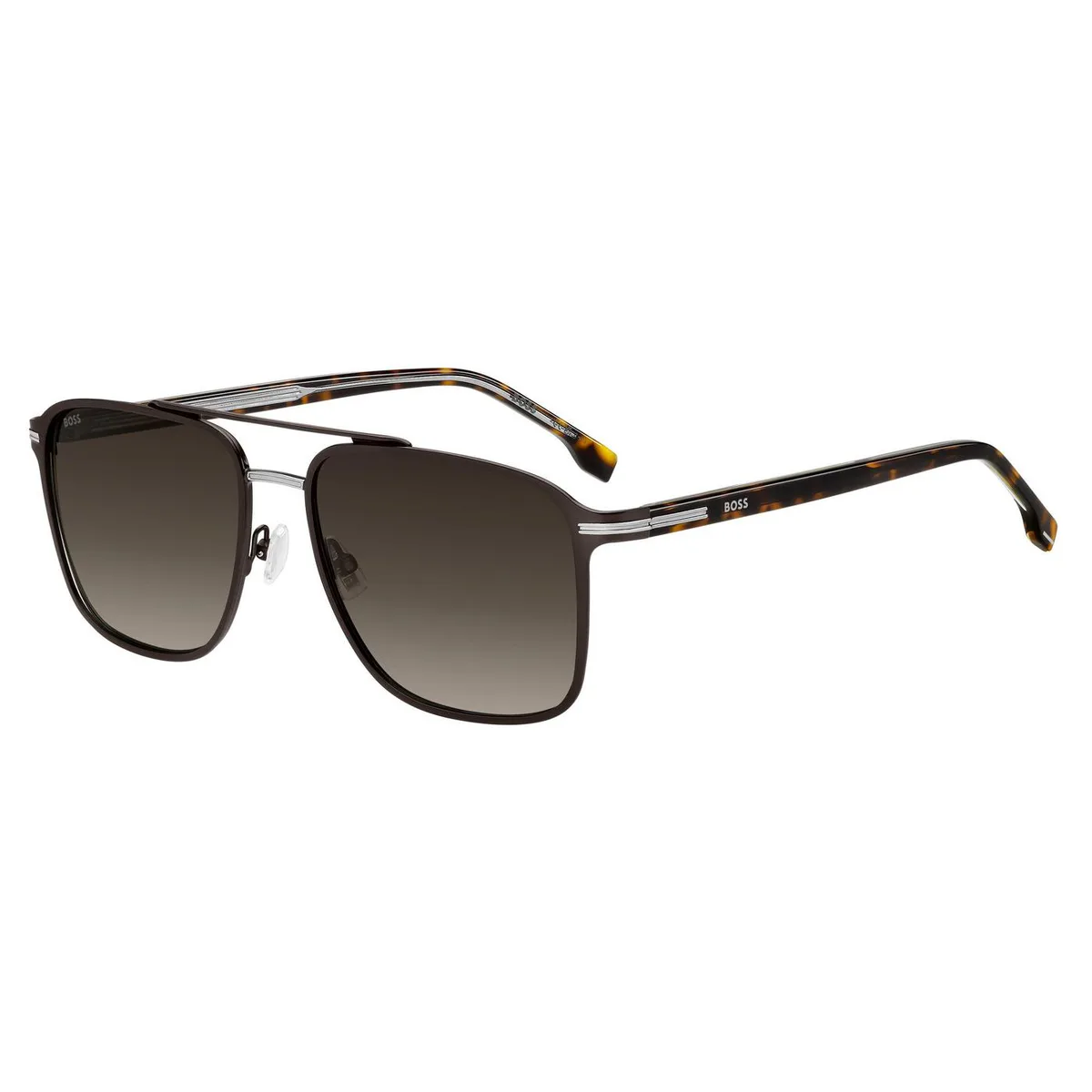 Boss Men's Metal Full-Rim Gradient Lenses Aviator Sunglasses