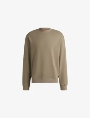 HUGO Crewneck Branded Cotton-Jersey Sweatshirt