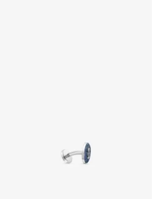 CARTIER Double C de Cartier Sterling-Silver and Dumortierite Cufflinks detail 2