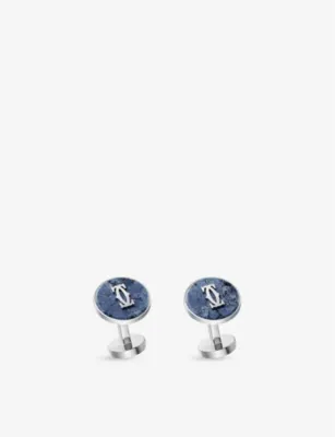 CARTIER Double C de Cartier Sterling-Silver and Dumortierite Cufflinks