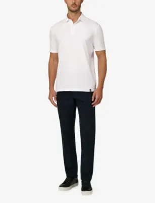 BOGGI MILANO Short-Sleeved Branded-Tab Stretch-Cotton Polo Shirt detail 2
