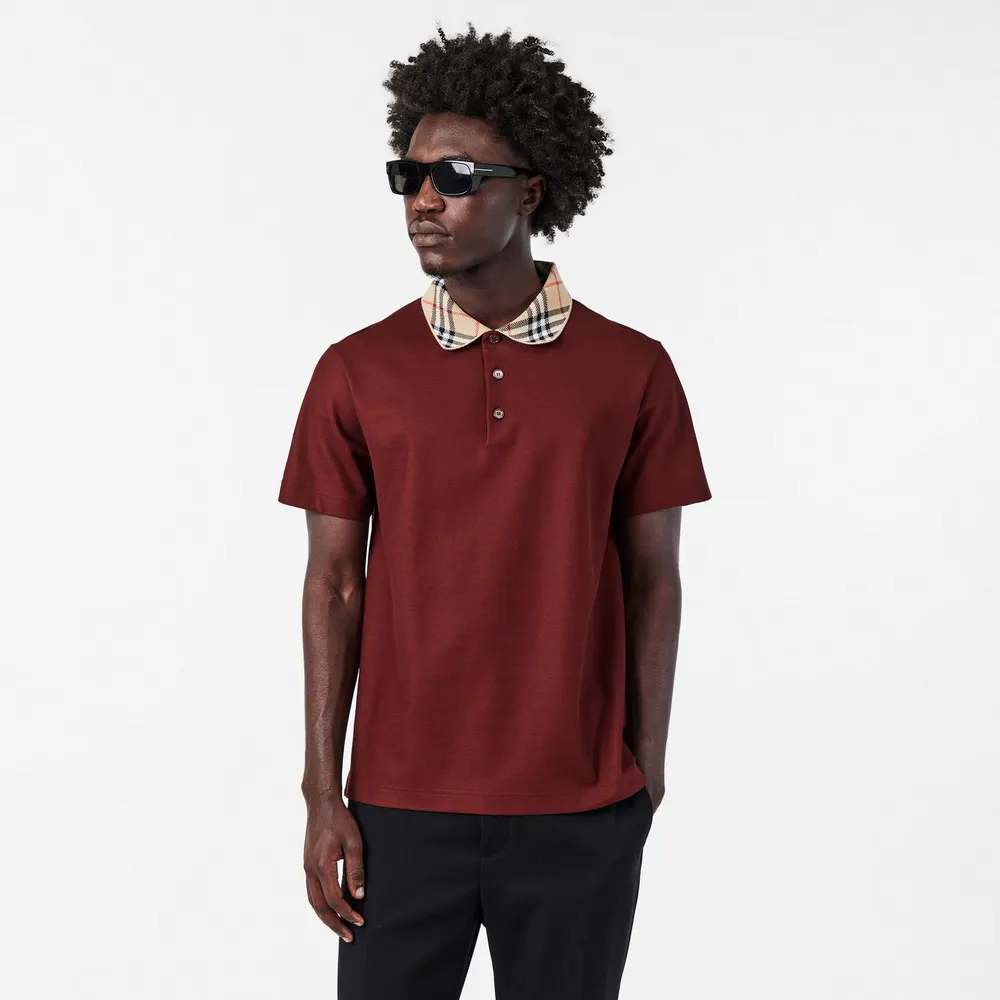 Burberry Mens Cody Check Polo Shirt detail 3