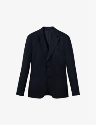 REISS Kin slim-fit single-breasted linen blazer