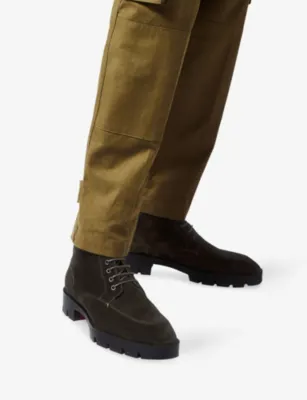 CHRISTIAN LOUBOUTIN Caracolo Lion Flat Crosta Leather Boots - EUR 40 / 6 UK MEN in CAFE, additional product view 2