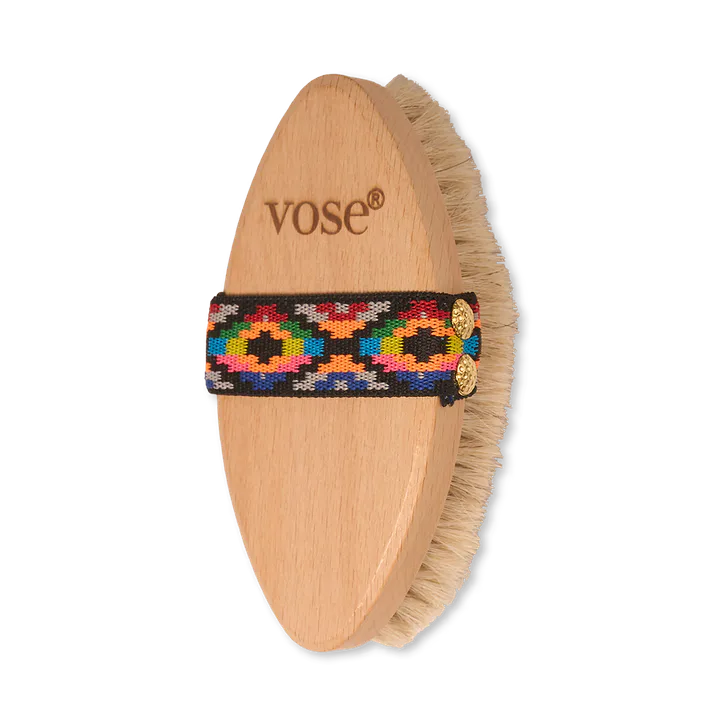 Vose 100% Horse Hair Dry Body Brush - Tulip detail 2