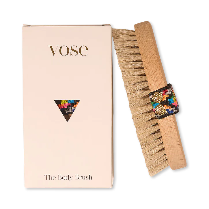 Vose 100% Horse Hair Dry Body Brush - Tulip