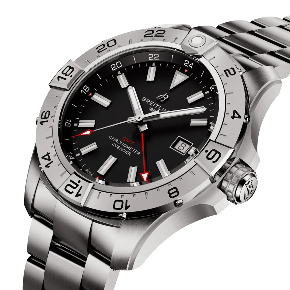 Breitling Avenger Automatic GMT 44mm Mens Watch Black Stainless Steel in Black, additional product view 3