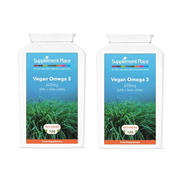 Supplement Place Vegan Omega 3 625mg | EPA+DHA+EPA | 240 Capsules