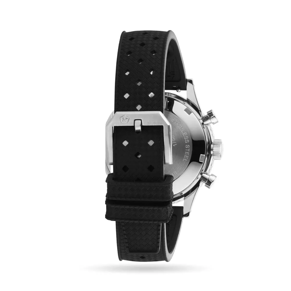 Nivada Grenchen Chronomaster White Lollipop 38mm Mens Watch Black in Black, additional product view 3