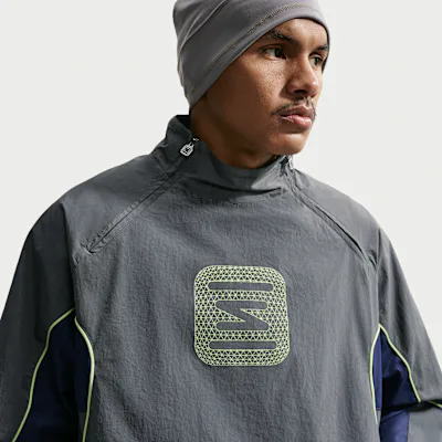 Nike Sportswear Men's Woven Jacket - Iron Grey/Midnight Navy/Light Lemon Twist