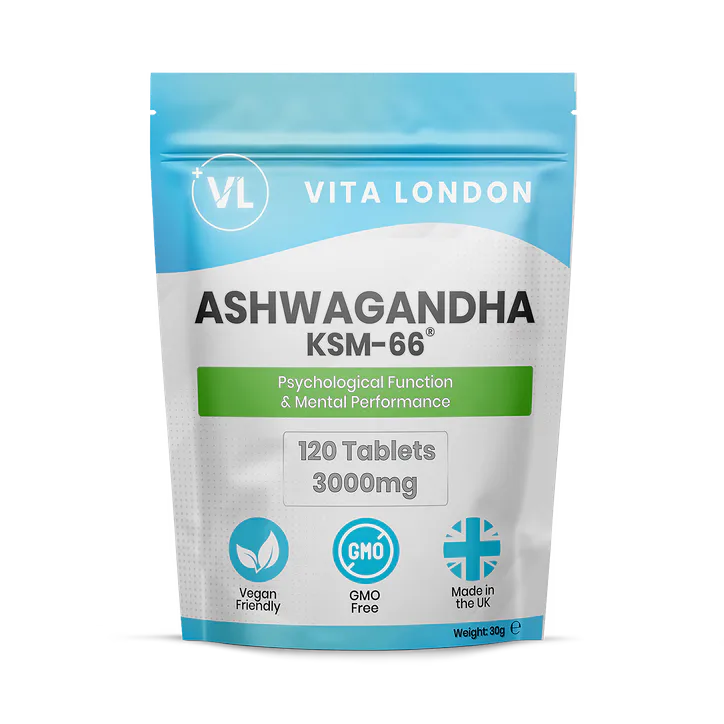 Vita London Ashwagandha KSM 66 High Strength Tablets 3000mg 120 Tablets