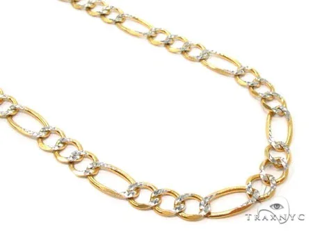 JALGAS - ROYAL CHAIN GROUP 14K Yellow Gold Diamond Cut Solid Figaro Chain 7mm 47353 in 24 Inches – Chain