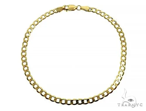 JALGAS - SKYLINE JEWELRY 10K Yellow Gold Hollow Curb Link Bracelet 8 Inches 3.5mm 65983 in Yellow – Fine jewellery and watches