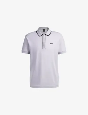 BOSS Branded Short-Sleeved Stretch-Cotton Polo Shirt
