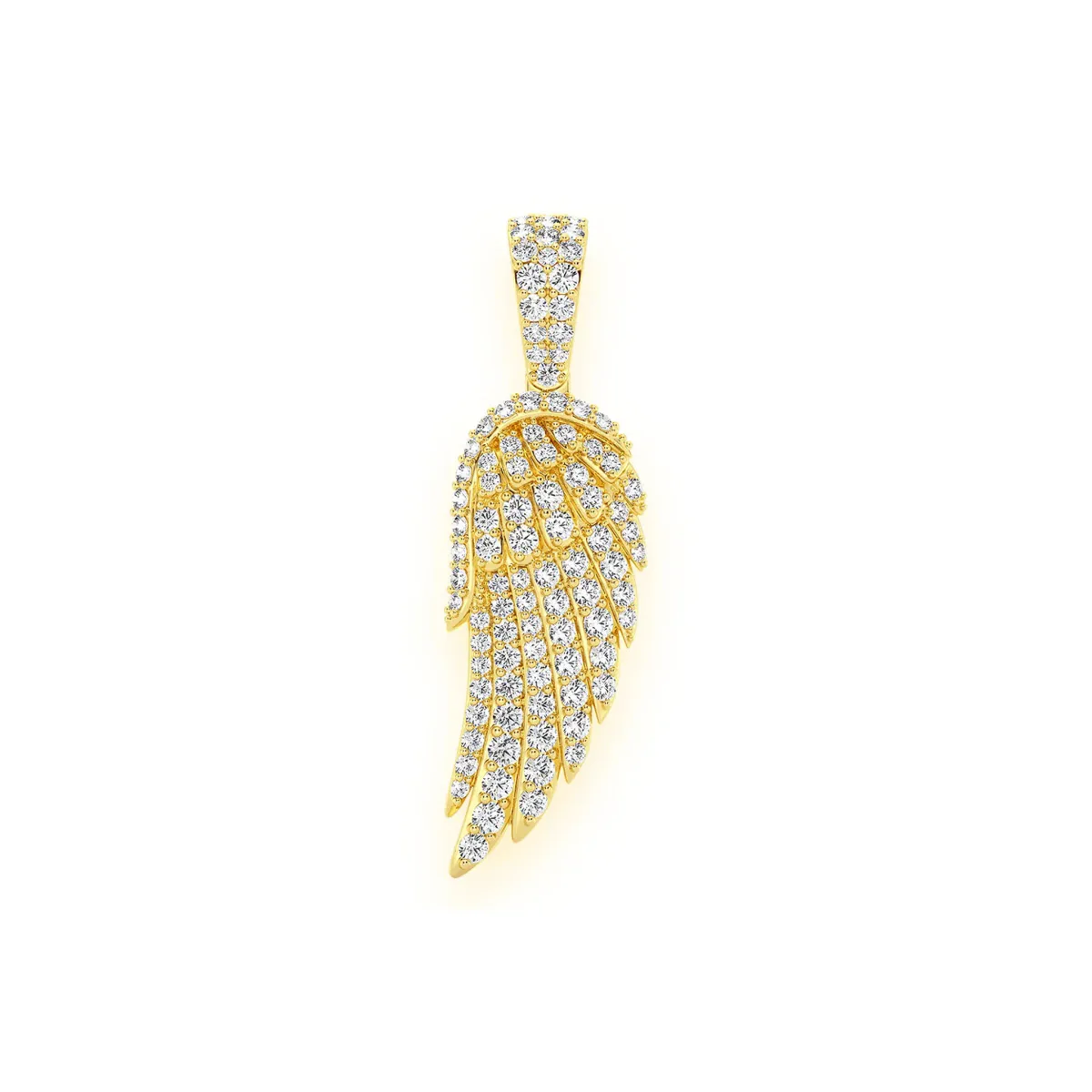 For Him Angel Wing Feather Diamond Pendant in 0.85ctw / Yellow Gold – Pendant