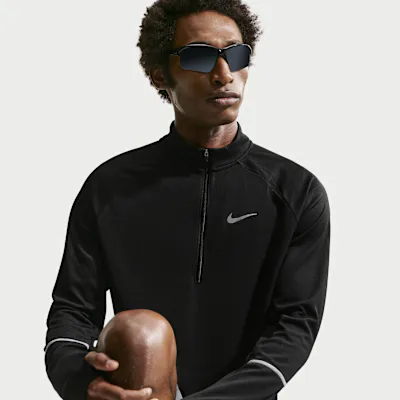 Nike Miler Men's Dri-FIT 1/2-Zip Running Top - Black/Black