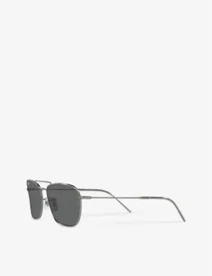 RAY-BAN RBR0102S Caravan Reverse square-frame gunmetal sunglasses detail 3