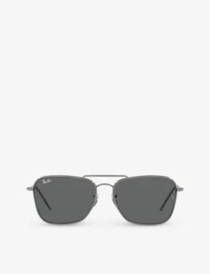 RAY-BAN RBR0102S Caravan Reverse square-frame gunmetal sunglasses