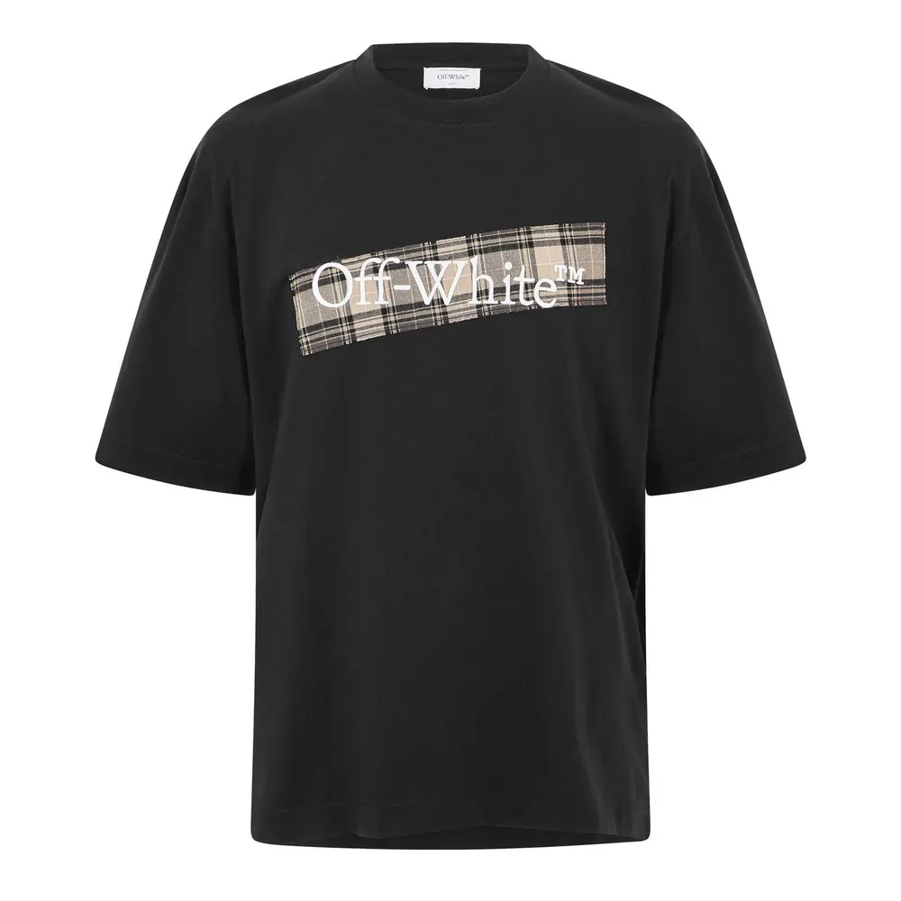 Off White Men's Textured T-Shirt in Black – Clothing